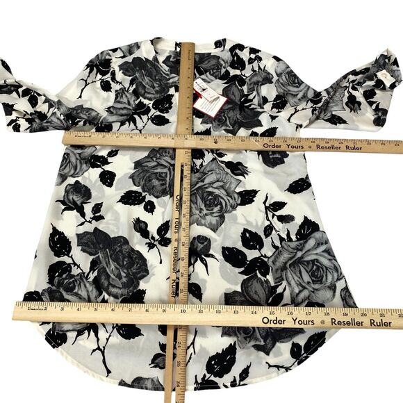 Talbots Blouse Top Womens Petite XS Rose Floral 3/4 Sleeve Classic Fit MSRP $89 - Picture 4 of 13